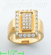 14K Gold Fancy CZ Ring - Click Image to Close