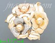 14K Gold Fancy Roses Sets Ring - Click Image to Close