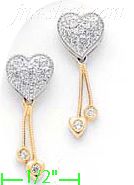 14K Gold Fancy CZ Sets Earrings - Click Image to Close