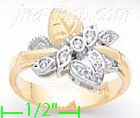 14K Gold Fancy CZ Sets Ring - Click Image to Close