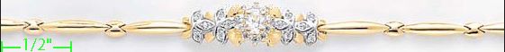 14K Gold Fancy CZ Sets Bracelet 7" - Click Image to Close