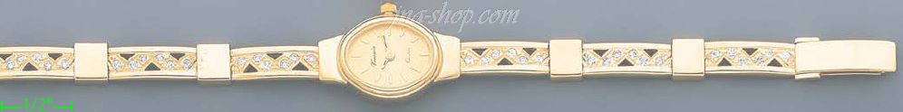 14K Gold Italian Fancy CZ Watch - Click Image to Close