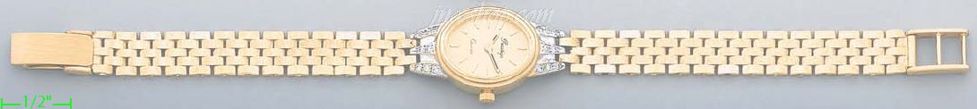 14K Gold Italian Fancy Watch - Click Image to Close