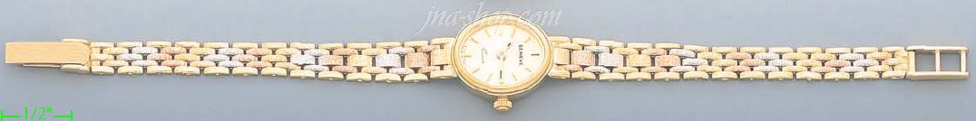 14K Gold Italian 3Color Watch - Click Image to Close