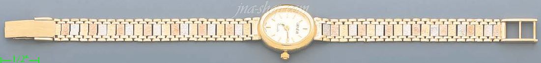 14K Gold Italian 3Color Watch - Click Image to Close