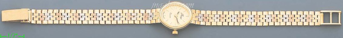 14K Gold Italian 3Color Watch - Click Image to Close