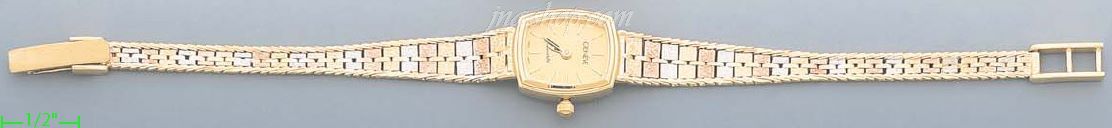 14K Gold Italian Fancy Watch - Click Image to Close