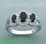 14K Gold Diamond 0.25ct / Sapphire 1.13ct Colored Stone Ring