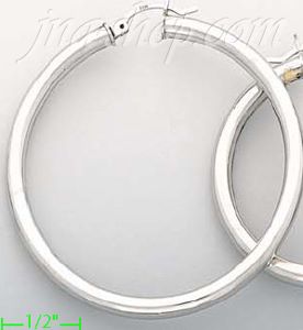 14K Gold White Hoop Earrings