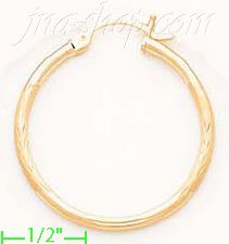 14K Gold Dia-Cut Hoop Earrings