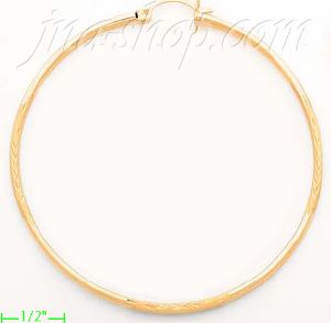 14K Gold Dia-Cut Hoop Earrings