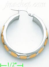 14K Gold Italian Fancy Hoop Earrings