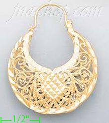 14K Gold Filigree Dia-Cut Earrings