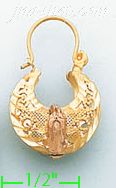 14K Gold Filigree Dia-Cut Earrings