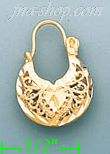 14K Gold Filigree Dia-Cut Earrings