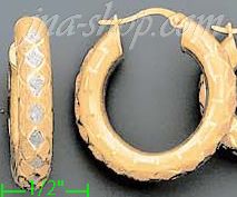 14K Gold Fancy Hoop Earrings