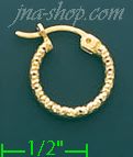 14K Gold Dia-Cut Hoop Earrings