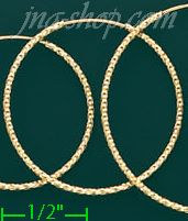 14K Gold Dia-Cut Hoop Earrings