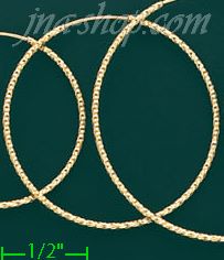 14K Gold Dia-Cut Hoop Earrings