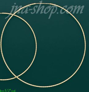 14K Gold Dia-Cut Hoop Earrings