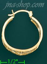 14K Gold Filigree Hoop Earrings