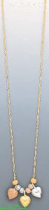 14K Gold Hearts Light Fancy Necklace 17"