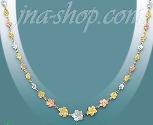 14K Gold Fancy Designs Necklace 17"