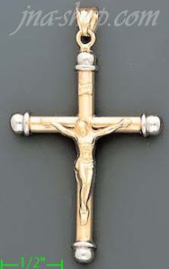 14K Gold Crucifix Italian Fancy Cross Charm Pendant