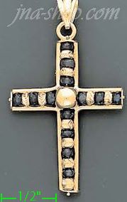 14K Gold Italian Fancy Cross Charm Pendant