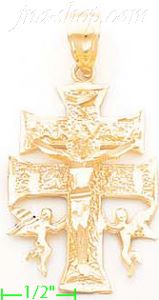 14K Gold Cross Dia-Cut Charm Pendant