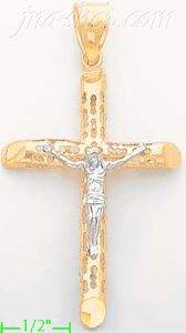 14K Gold Crucifix Cross Charm Pendant