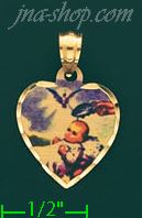 14K Gold Baptism Picture Charm Pendant