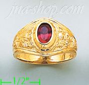 14K Gold High Polished Men's CZ Ring