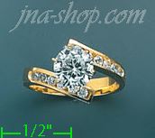 14K Gold High Polished Ladies' CZ Ring