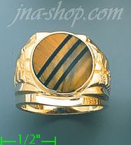 14K Gold Men's Color Stone Ring