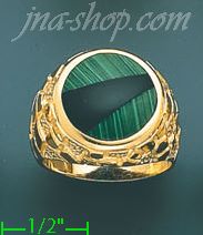 14K Gold Men's Color Stone Ring