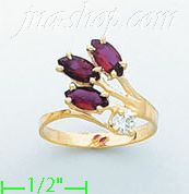 14K Gold Polished Ladies' CZ Ring