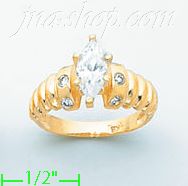 14K Gold Channel & Solitaire Ring