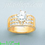 14K Gold Channel & Solitaire Ring