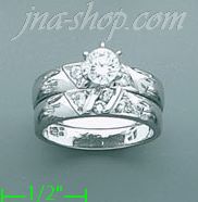 14K Gold CZ Wedding Set Ring