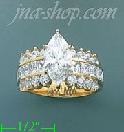 14K Gold High Polished Ladies' CZ Ring